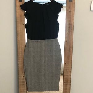 Frill black and plaid dress